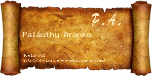 Palásthy Aranka névjegykártya